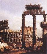 BELLOTTO, Bernardo Capriccio with the Colosseum oil painting